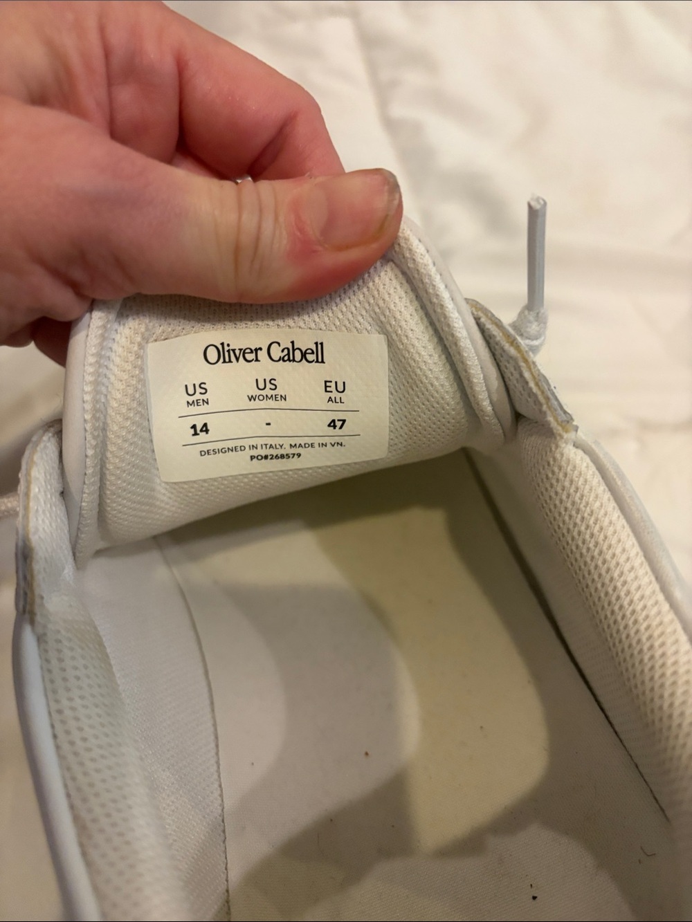 Oliver Cabell White Leather Sneakers with Black Heel - Picture 4 of 4